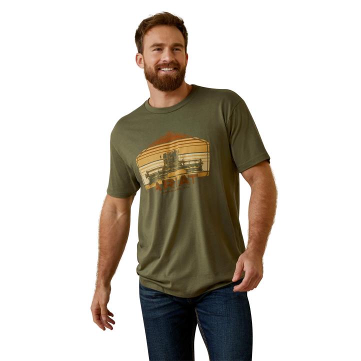 combinar camiseta Ariat hombres brezo militar tapas 044J917