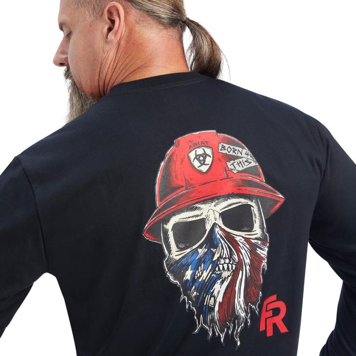 fr nacido para esta camiseta Ariat hombres negro tapas 044J790