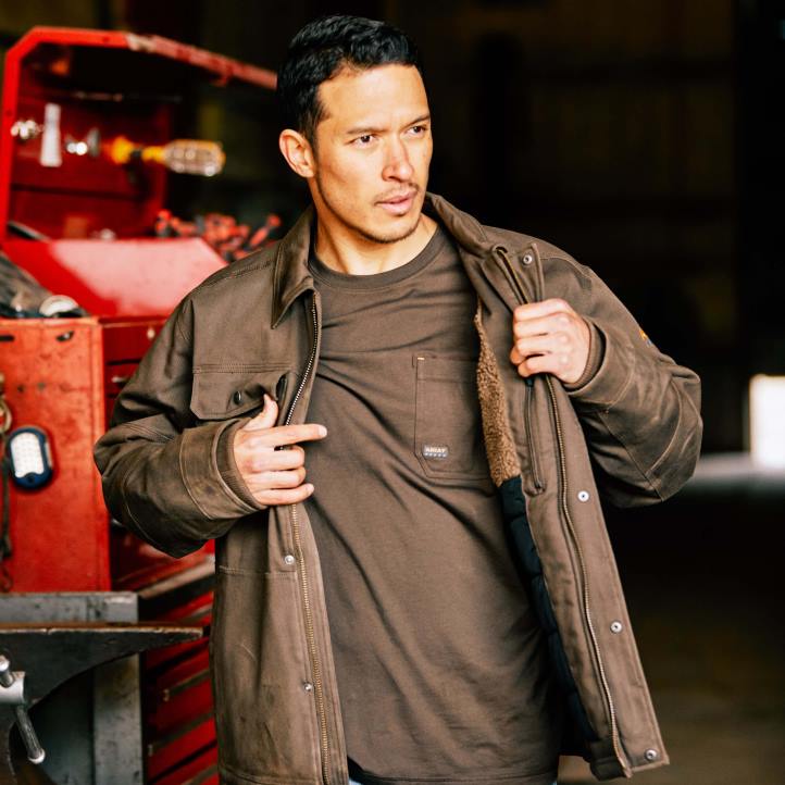 abrigo rebar duracanvas con forro de sherpa Ariat hombres reyezuelo tapas 044J1756