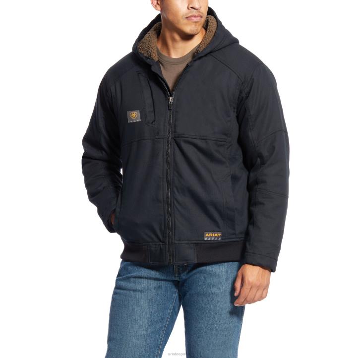 chaqueta de duracanvas con barra de refuerzo Ariat hombres negro tapas 044J1572