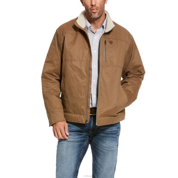 chaqueta de lona grisáceo Ariat hombres cachorro tapas 044J1516