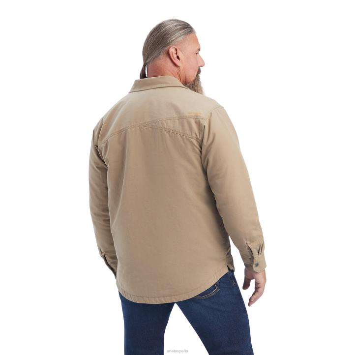 chaqueta estilo camisa clásica de lona Rebar Ariat hombres barra de refuerzo de color caqui tapas 044J1592