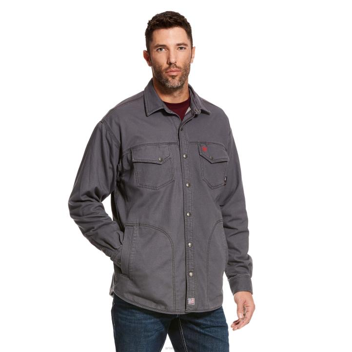 chaqueta estilo camisa fr rig Ariat hombres gris hierro tapas 044J1635