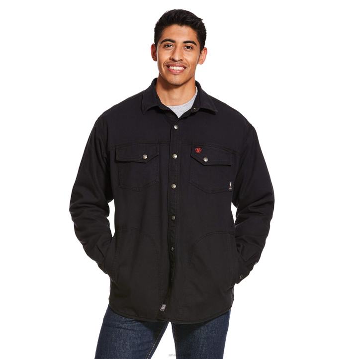 chaqueta estilo camisa fr rig Ariat hombres negro tapas 044J1636