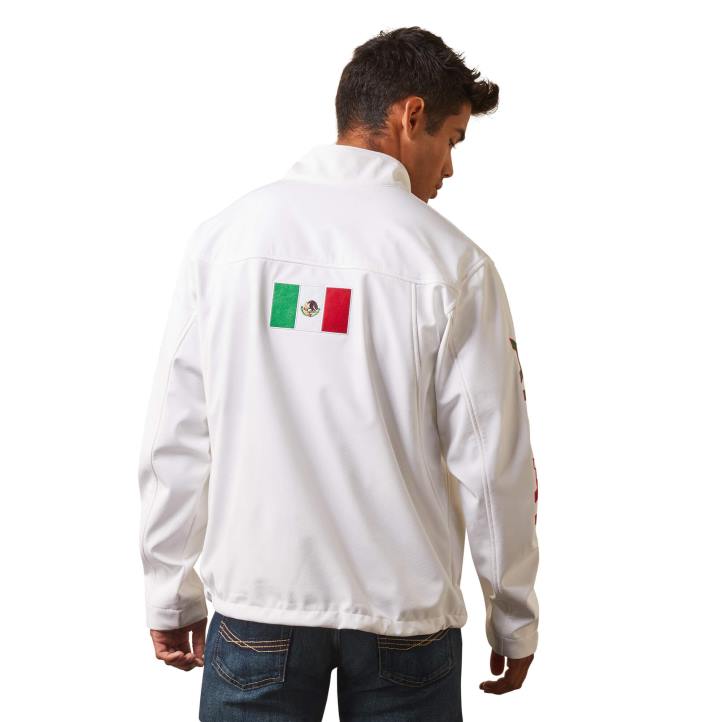 nueva chaqueta softshell del equipo mexico Ariat hombres blanco tapas 044J1534