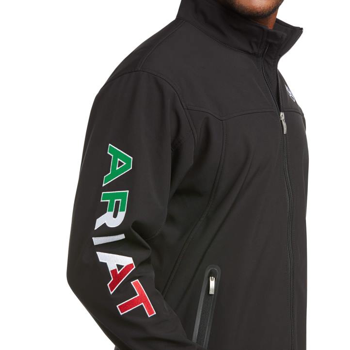 nueva chaqueta softshell del equipo mexico Ariat hombres negro tapas 044J1511