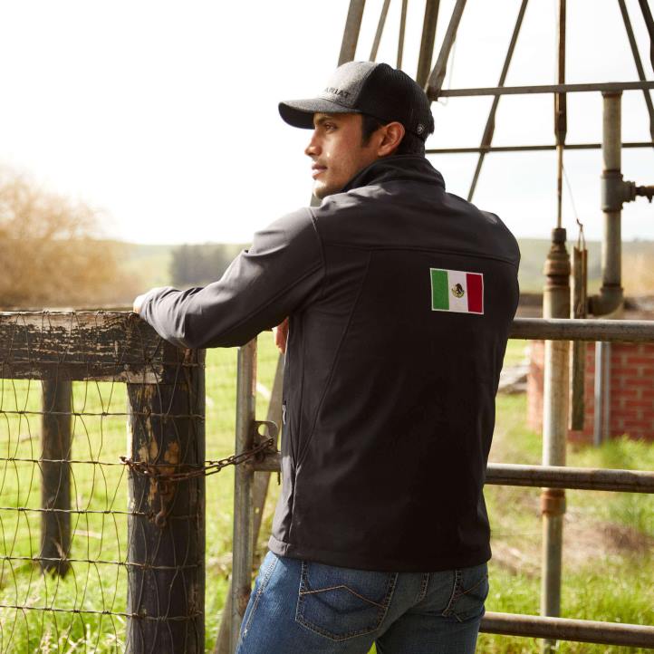 nueva chaqueta softshell del equipo mexico Ariat hombres negro tapas 044J1511