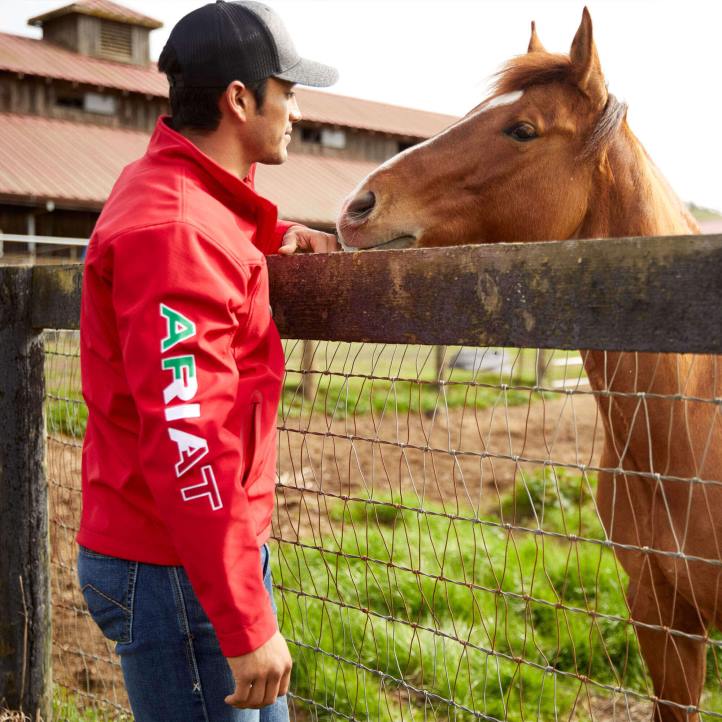nueva chaqueta softshell del equipo mexico Ariat hombres rojo tapas 044J1524