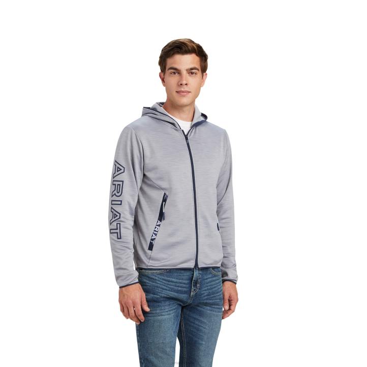 sudadera byron con cremallera completa Ariat hombres cuero gris tapas 044J1509