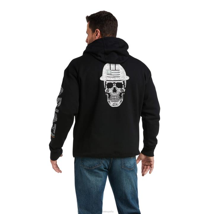 sudadera con capucha de barra de refuerzo Ariat hombres negro tapas 044J1399