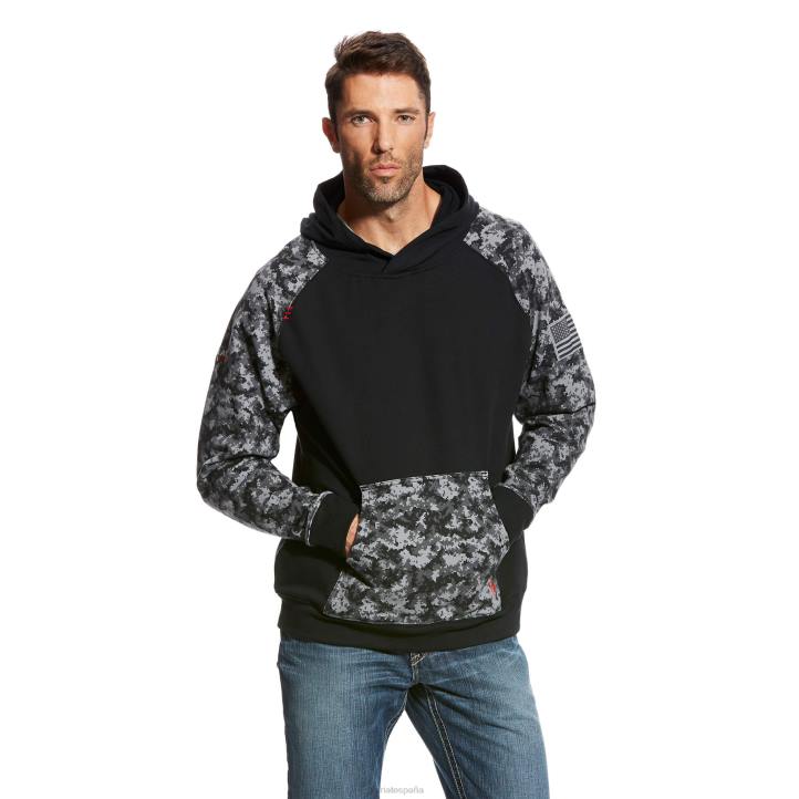 sudadera con capucha fr durastretch patriot Ariat hombres digital negro tapas 044J1463
