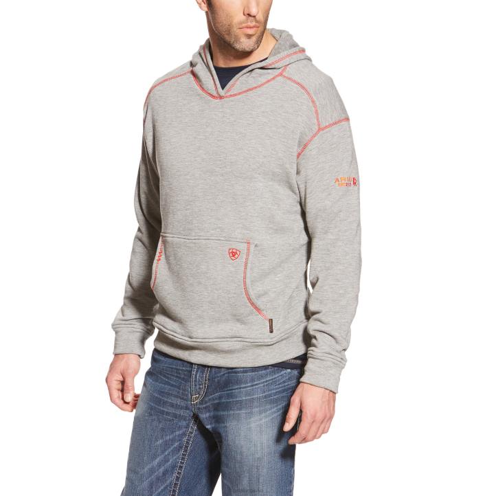 sudadera con capucha polartec Ariat hombres gris jaspeado tapas 044J1476
