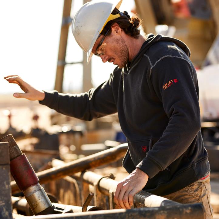 sudadera con capucha polartec Ariat hombres negro tapas 044J1390