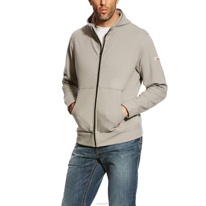 sudadera con capucha y cremallera completa fr durastretch Ariat hombres zorro plateado tapas 044J1489