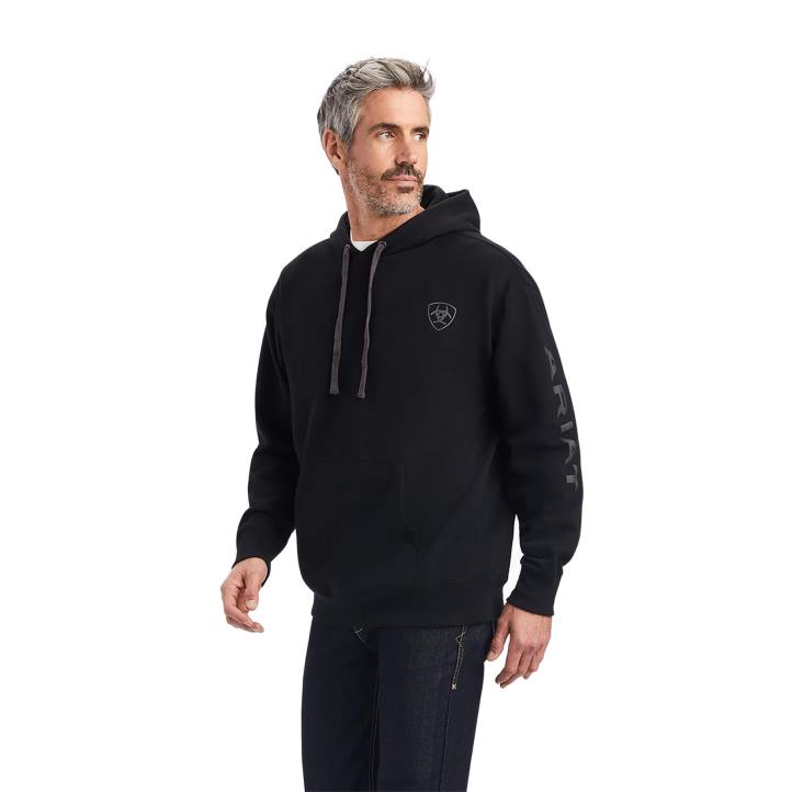 sudadera con capucha y logo Ariat hombres negro tapas 044J1385