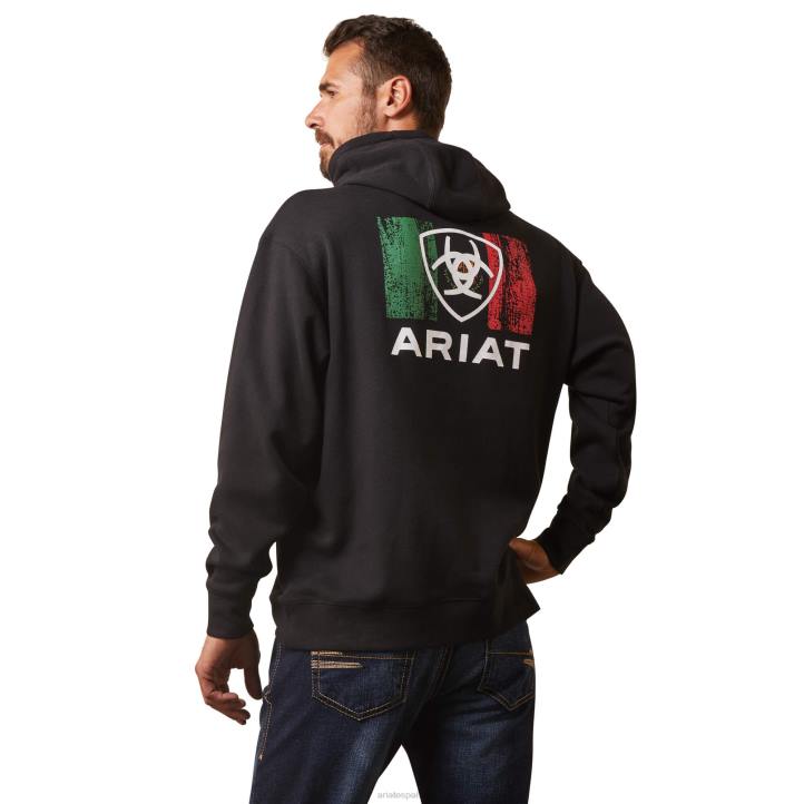 sudadera escudo mexico Ariat hombres negro tapas 044J1425