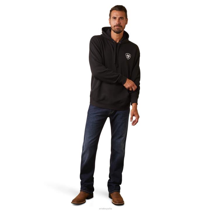 sudadera escudo mexico Ariat hombres negro tapas 044J1425