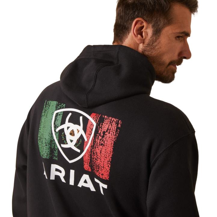 sudadera escudo mexico Ariat hombres negro tapas 044J1425
