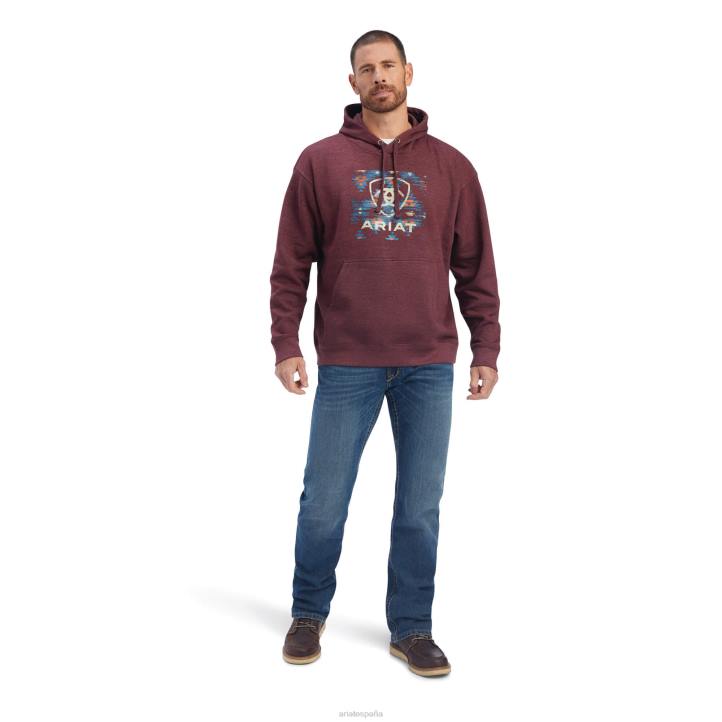 sudadera bloque suroeste Ariat hombres brezo malbec tapas 044J1408