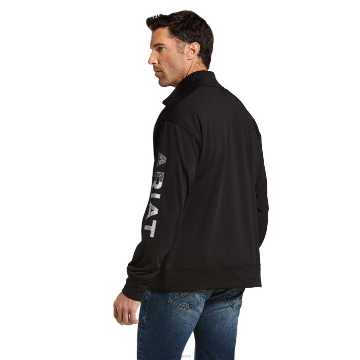 sudadera con logo del equipo y cremallera de 1/4 Ariat hombres negro/americano tapas 044J1493