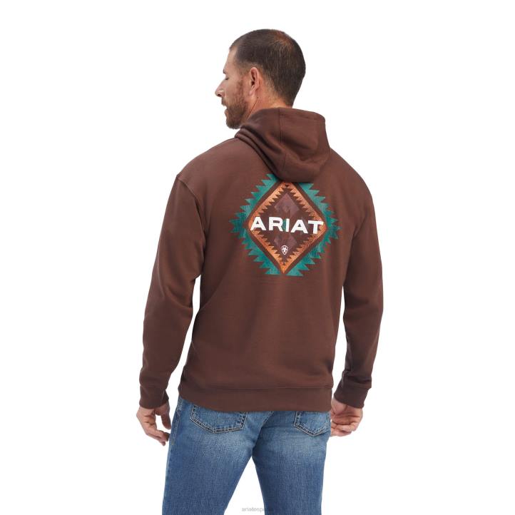 sudadera de cuero suroeste Ariat hombres castaña tapas 044J1487
