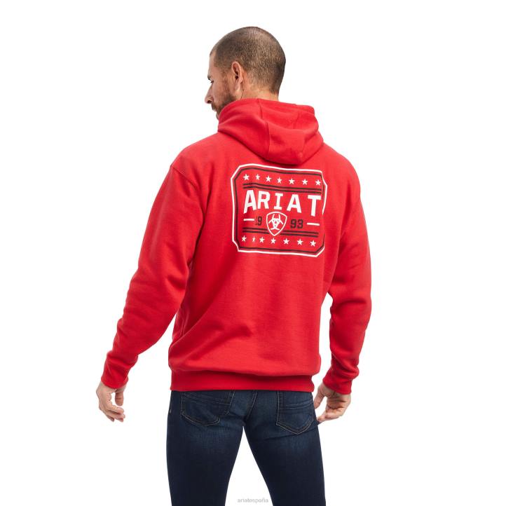 sudadera libertad 93 Ariat hombres tango rojo tapas 044J1431