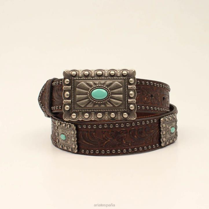 cinturón concho cuadrado Ariat mujer marrón accesorios 044J3751