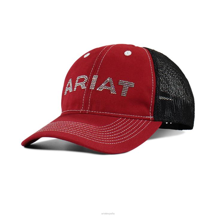 gorra con logo de strass Ariat mujer rojo accesorios 044J3772