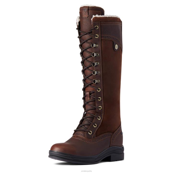 bota impermeable alta wythburn Ariat mujer marron oscuro calzado 044J2331