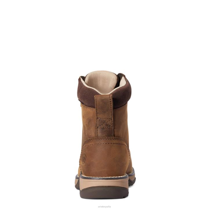 bota impermeable con cordones y punta redonda Anthem Ariat mujer marrón angustiado calzado 044J2182