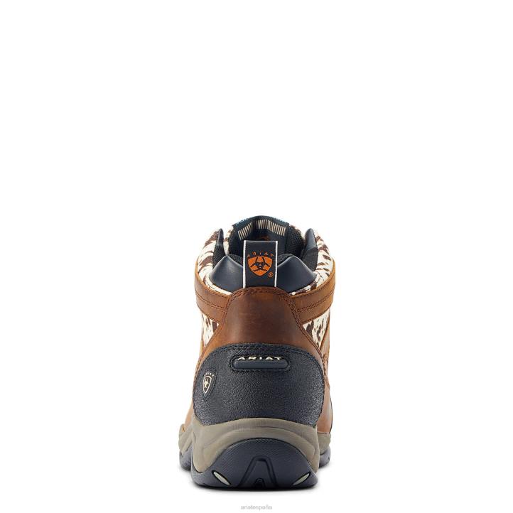 bota impermeable terreno Ariat mujer estampado de vaca marrón desgastado/moteado calzado 044J2226