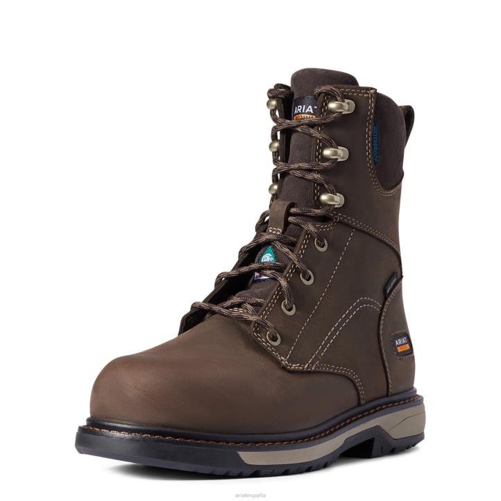 Bota de trabajo con punta compuesta de 8" csa glacier grip impermeable de 400 g Ariat mujer marron oscuro calzado 044J2378