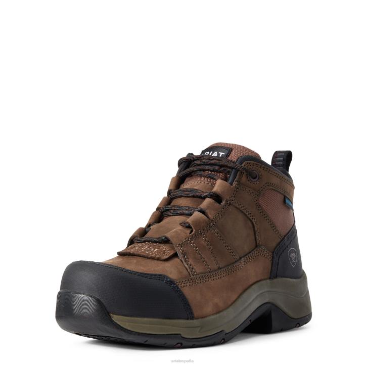 Bota de trabajo impermeable con punta compuesta de trabajo Telluride Ariat mujer marrón angustiado calzado 044J2376