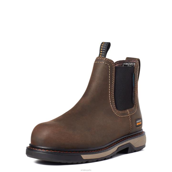 Bota de trabajo riveter chelsea csa impermeable con punta compuesta Ariat mujer marron oscuro calzado 044J2374