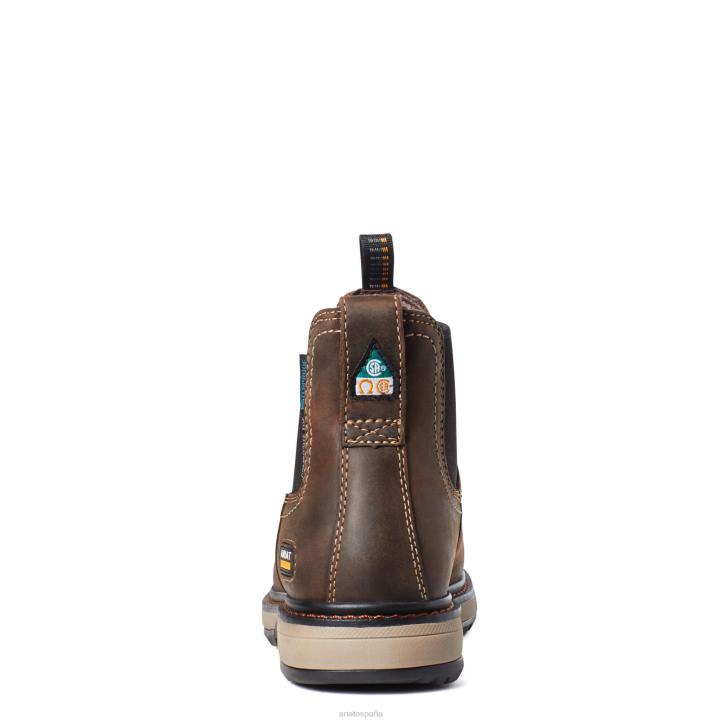 Bota de trabajo riveter chelsea csa impermeable con punta compuesta Ariat mujer marron oscuro calzado 044J2374