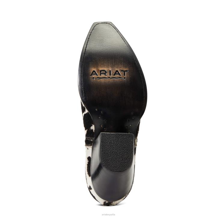 Bota vaquera Dixon Haircalf Ariat mujer pelo blanco y negro en calzado 044J2247