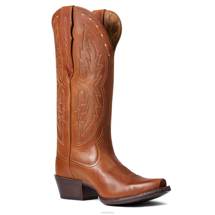 Bota vaquera de pantorrilla ancha elástica con puntera Heritage x Ariat mujer bronceado preciado calzado 044J2118