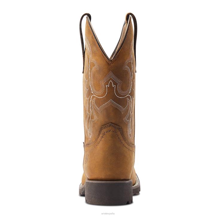 Bota vaquera impermeable Rancher desenfrenada Ariat mujer bronceado desgastado aceitoso calzado 044J2284