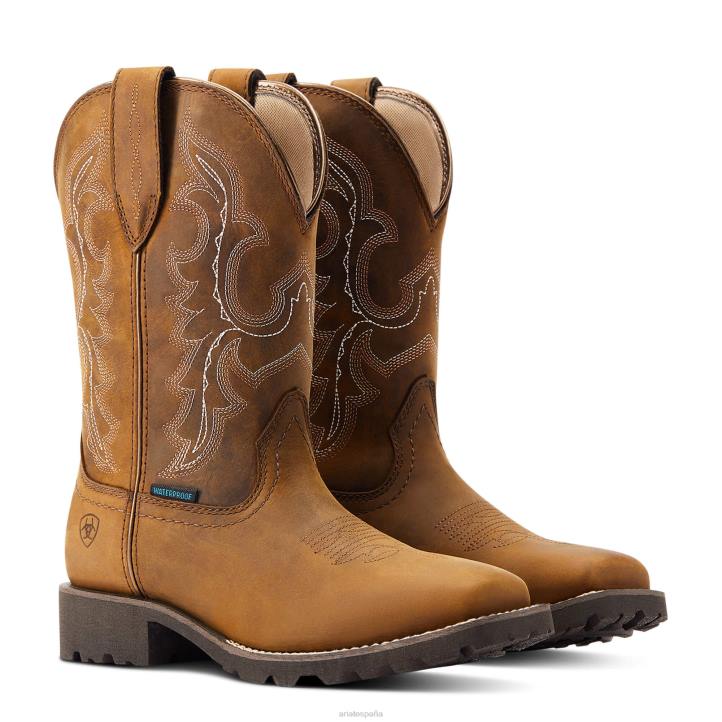 Bota vaquera impermeable Rancher desenfrenada Ariat mujer bronceado desgastado aceitoso calzado 044J2284