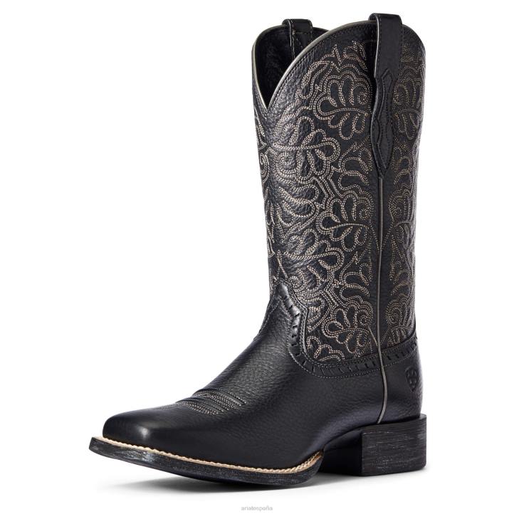 Bota vaquera remuda redondeada Ariat mujer deertan negro calzado 044J2069