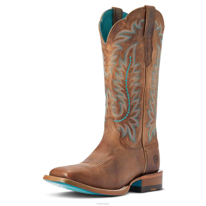 bota vaquera frontier Ariat mujer bronceado de rodeo calzado 044J2123