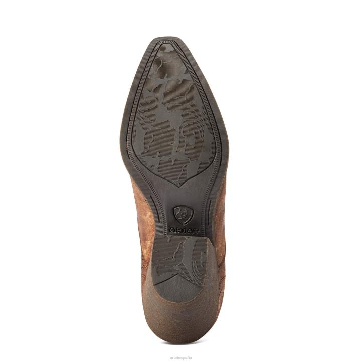 bota vaquera layla Ariat mujer marrón naturalmente desgastado calzado 044J2254