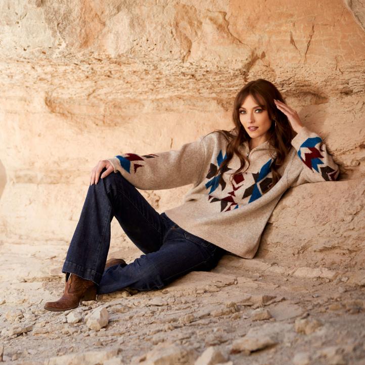 bota vaquera layla Ariat mujer marrón naturalmente desgastado calzado 044J2254