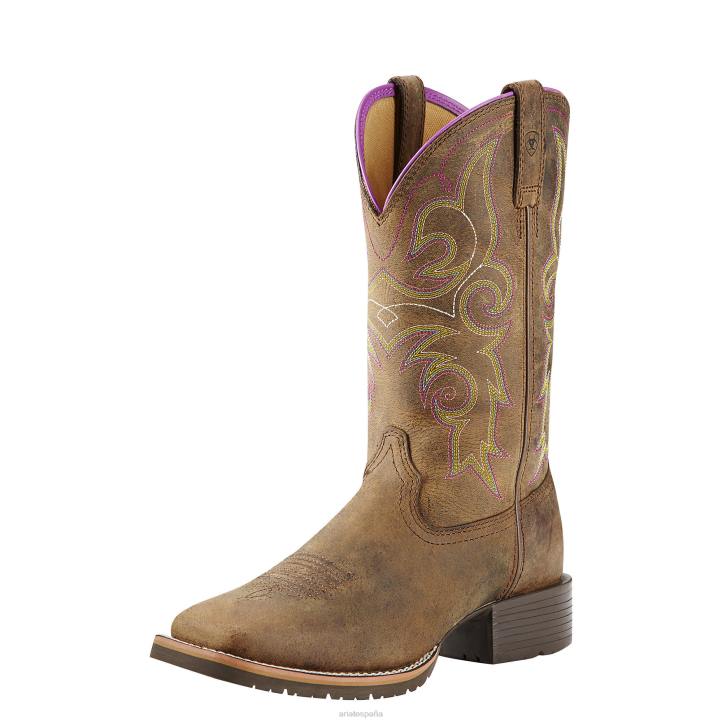 bota vaquera ranchera híbrida Ariat mujer marrón angustiado calzado 044J2183