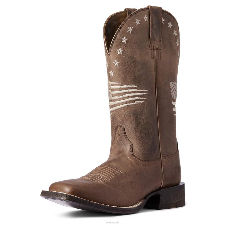 bota western circuito patriota Ariat mujer bronceado desgastado calzado 044J2171