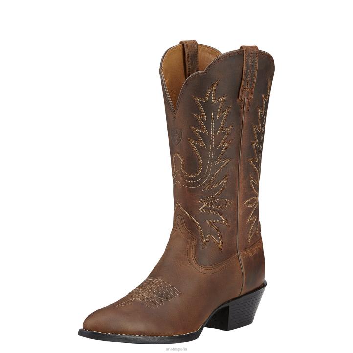 bota western con punta en R Ariat mujer marrón angustiado calzado 044J2065
