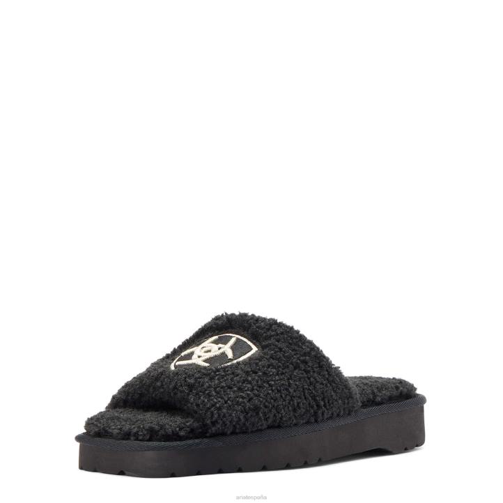 pantufla acogedora y elegante con punta cuadrada Ariat mujer negro borroso calzado 044J2485