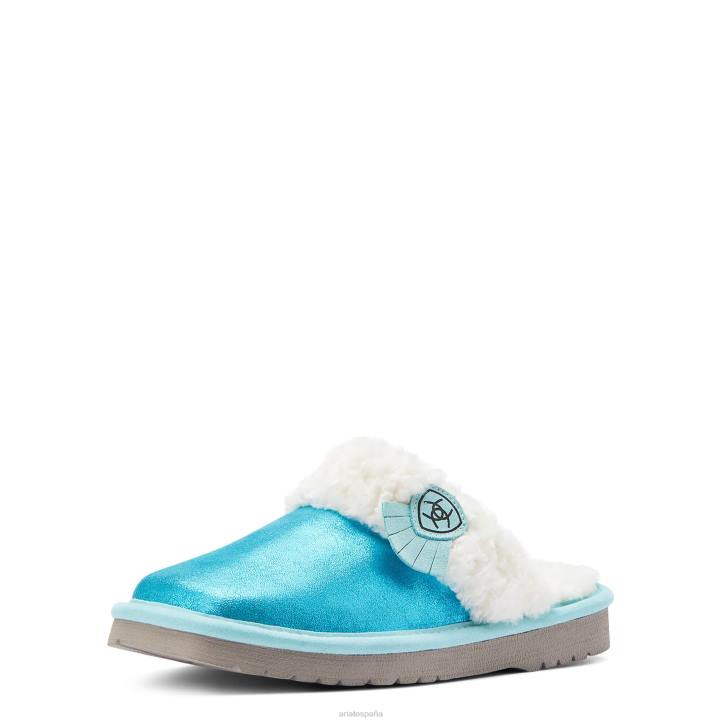 pantuflas jackie con puntera cuadrada Ariat mujer turquesa metalizado calzado 044J2481