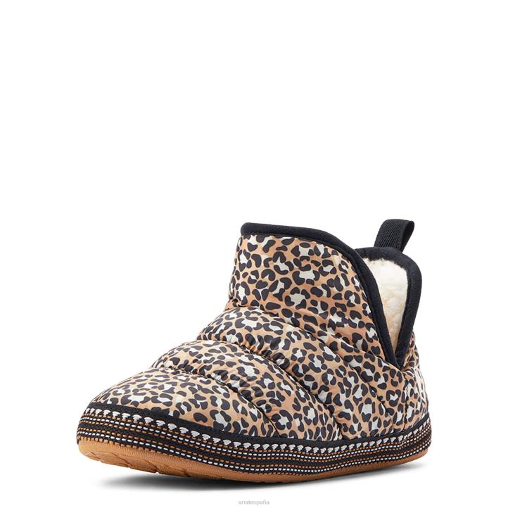 pantuflas tipo botín crius Ariat mujer estampado de leopardo tostado calzado 044J2501