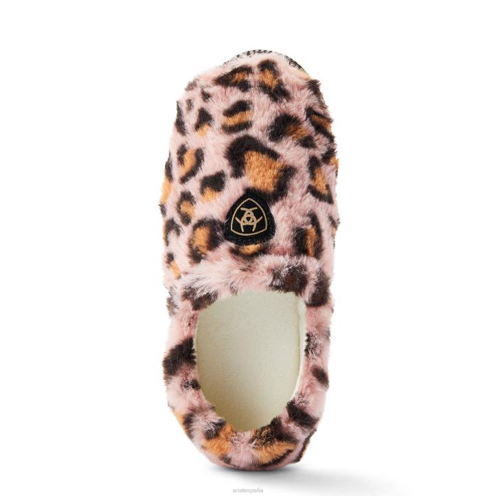 zapatilla para acurrucarse Ariat mujer estampado de leopardo rosa difuso calzado 044J2493